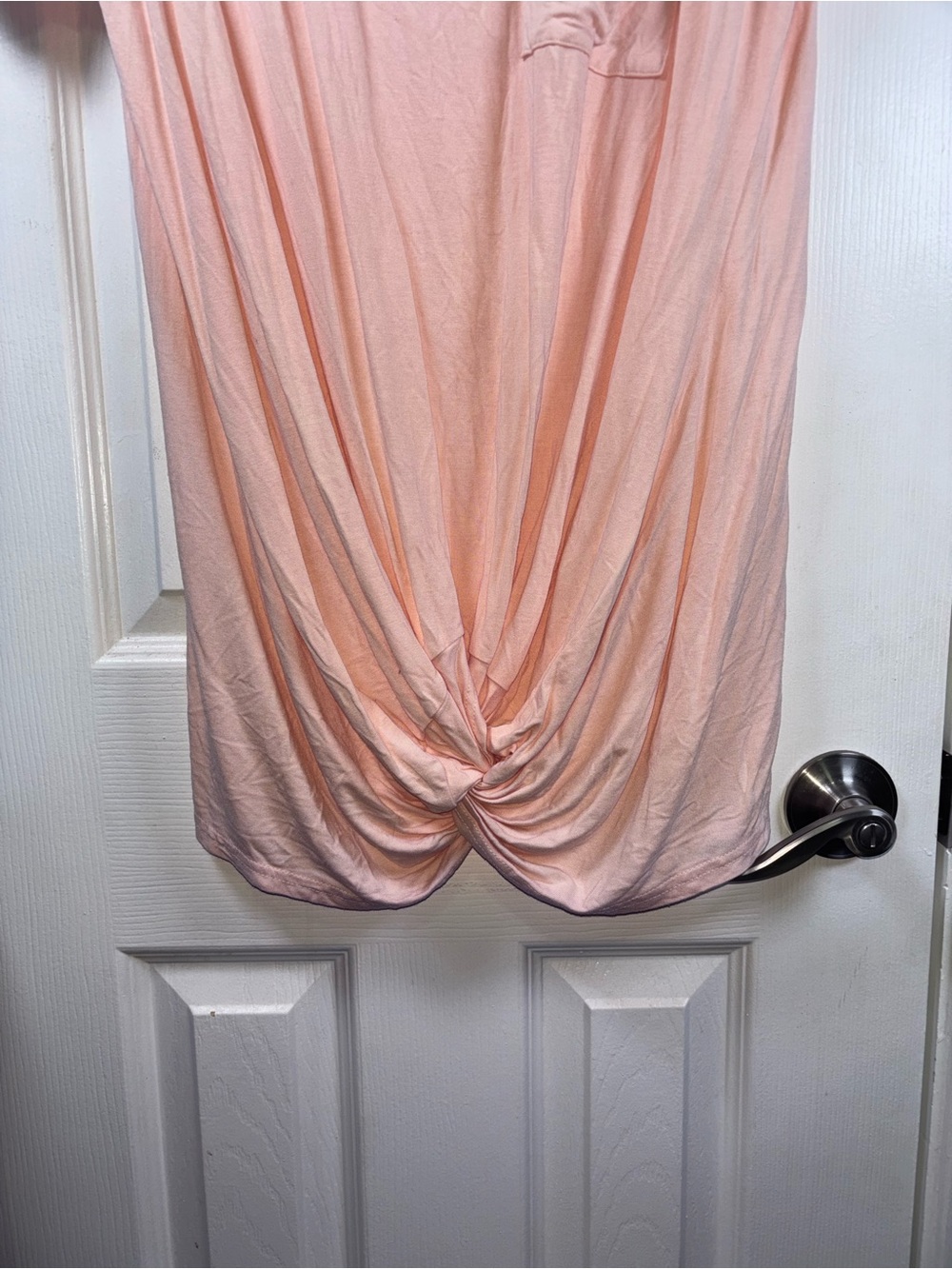 VENUS Light Peach Pocket Knot-Front Short Sleeve Tee - Picture 3 of 9
